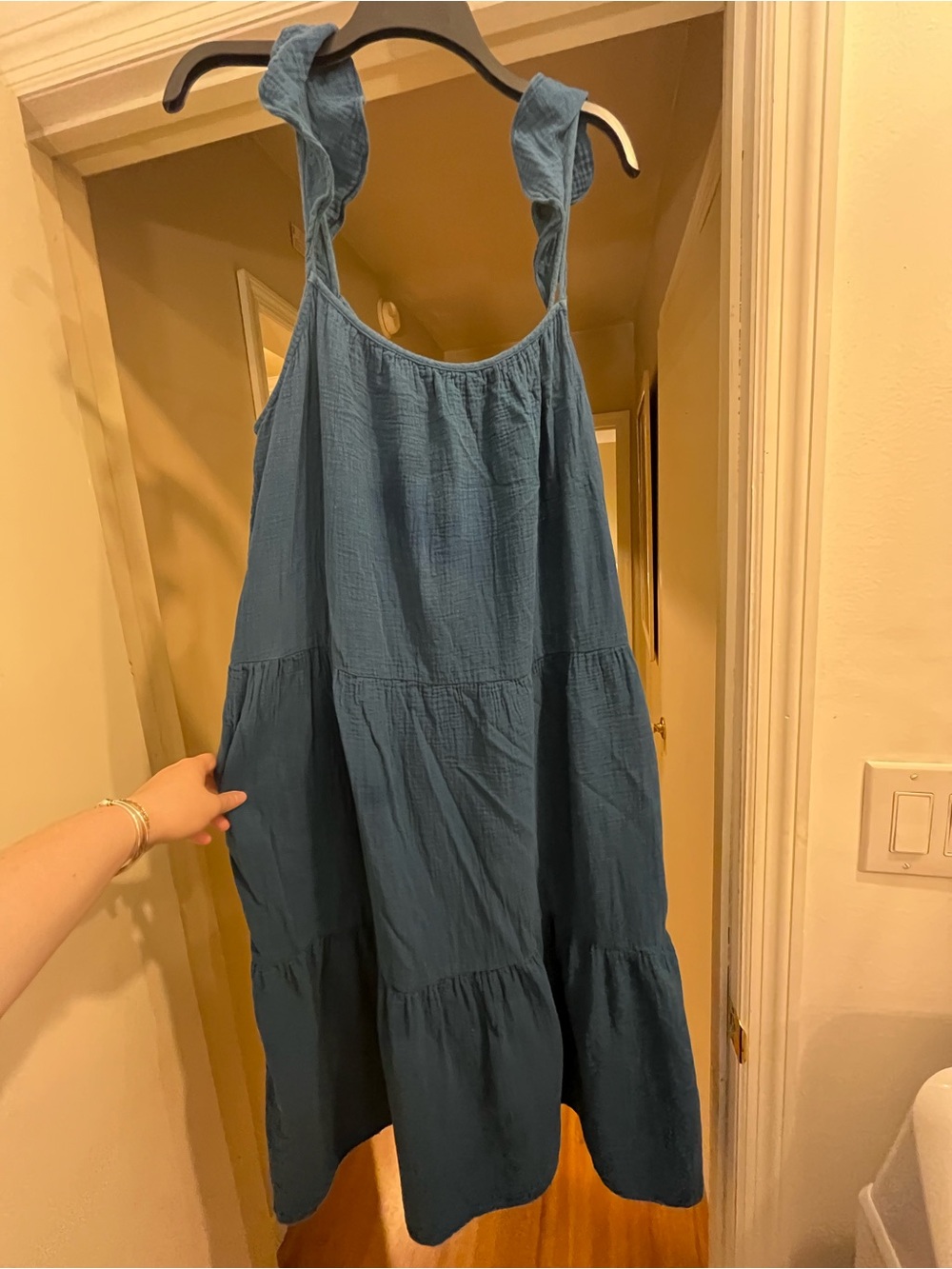 Blue Ruffled Strap J Crew Sundress